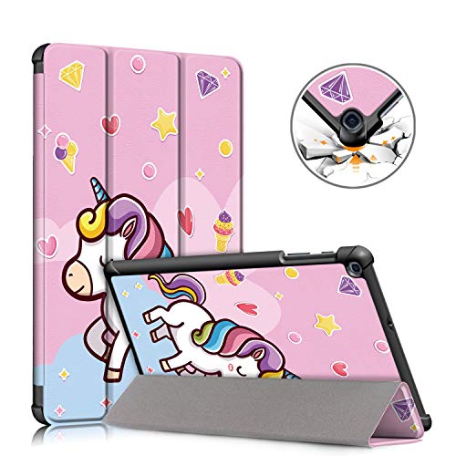 Tmore Funda para Samsung Galaxy Tab A 10.1 SM - T510/T515 2019,Ultra Delgada Funda con Función de Soporte,Unicornio