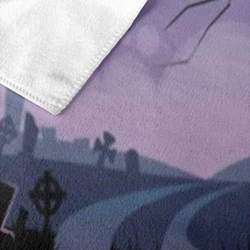Toalla de playa de microfibra, River Halloween Moon Cemetery Banner Toallas de baño de cementerio Toallas de viaje ligeras de secado rápido Toallas de baño de playa ultra absorbentes Toallas de mano
