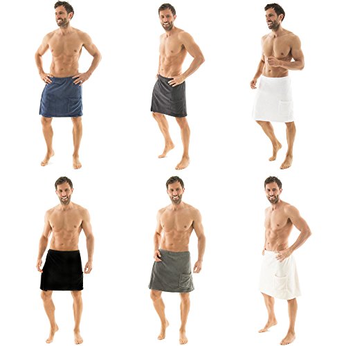 Toalla para sauna Celinatex para hombre con diseño de forro polar, con cierre de velcro, una bolsa, más fácil de falda escocesa, Málaga, confortable, suave, muy cómodo de usar y cómodo de llevar de toalla, poliéster, antracita, small/medium