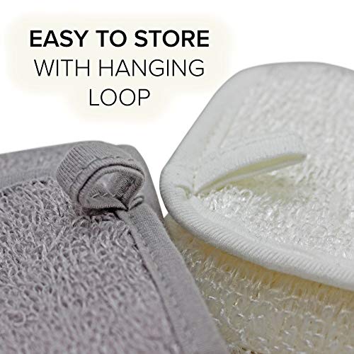 Toallitas Desmaquillantes de Bambú, Pack de 2 - NYK1 Paño Exfoliante Desmaquillante Facial, Desma-quillante Ojos Lavable – Paños/Discos Desmaquillantes Reutilizables Ecológicos – Piel Sensible