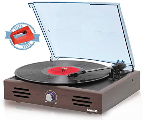 Tocadisco Lauson JTF036 Función de Grabación Encoding PC-Link | Tocadiscos de Vinilo Vintage con Altavoces Incorporados | Reproductor de Vinilo con 3 Velocidades (33/45/78 RPM) (Wengue)