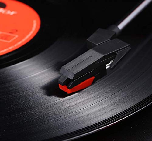 Tocadiscos de vinilo Tocadiscos de vinilo estéreo retro del registrador de 3 marchas portátil, 45-a su vez autónomo de registro del adaptador, soporte for USB / RCA de salida / Toma de auriculares / M