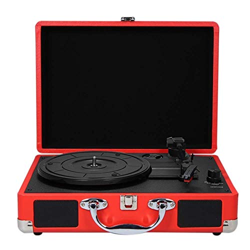 Tocadiscos de vinilo Tocadiscos de vinilo estéreo retro del registrador de 3 marchas portátil, 45-a su vez autónomo de registro del adaptador, soporte for USB / RCA de salida / Toma de auriculares / M