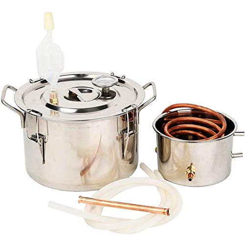 Todavía, etanol aún espíritus Caldera de Distiller, Agua Alcohol Destilador Home Brew Vino Que Hace el Kit, 304 Acero Inoxidable, Cobre, 2 ollas, 3 galones ZHNGHENG (Size : 3 gallons)
