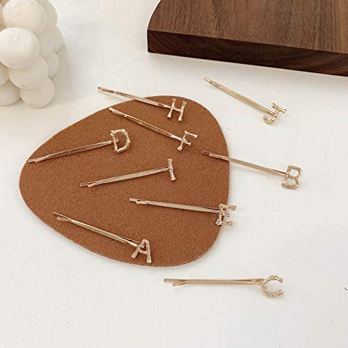 TODEROY 26 piezas DIY letras inglesas horquillas de cristal nombre clip de palabra horquillas decorativas para el pelo para mujeres y niñas (dorado)
