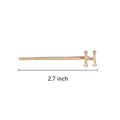 TODEROY 26 piezas DIY letras inglesas horquillas de cristal nombre clip de palabra horquillas decorativas para el pelo para mujeres y niñas (dorado)