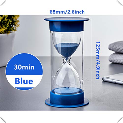 Toirxarn Reloj de arena, doble protección, asistente de gestión del tiempo, regalo creativo, decoración de la oficina de la sala de estar - 30 minutos Azul