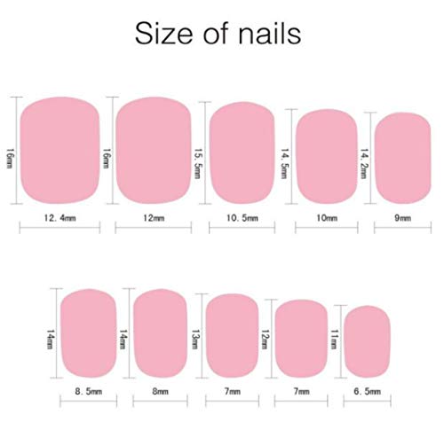 Tokkids 24 pcs uñas postizas para niñas, pre-pegado (fancy)