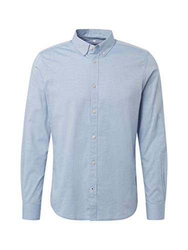 Tom Tailor Casual 1008320 Camisa, Azul (Light Blue Oxford 15837), X-Large para Hombre