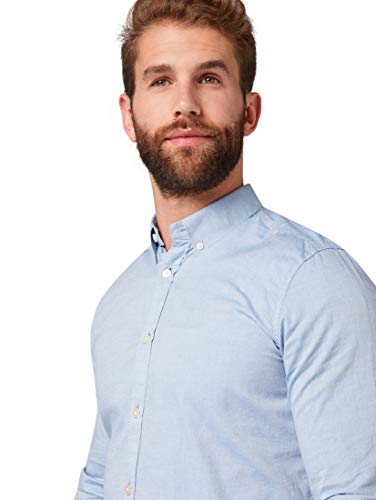 Tom Tailor Casual 1008320 Camisa, Azul (Light Blue Oxford 15837), X-Large para Hombre