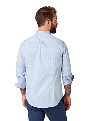 Tom Tailor Casual 1008320 Camisa, Azul (Light Blue Oxford 15837), X-Large para Hombre