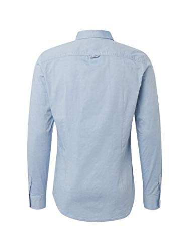Tom Tailor Casual 1008320 Camisa, Azul (Light Blue Oxford 15837), X-Large para Hombre