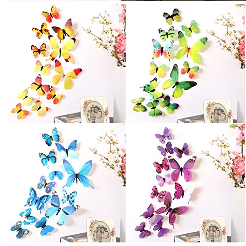 Tomkity 96 Adhesivos Mariposas 3D Decorativos para Pared