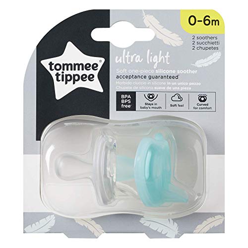 Tommee Tippee 2 Chupetes de Silicona Ultra-Light, 0-6 M, 2 Unidades