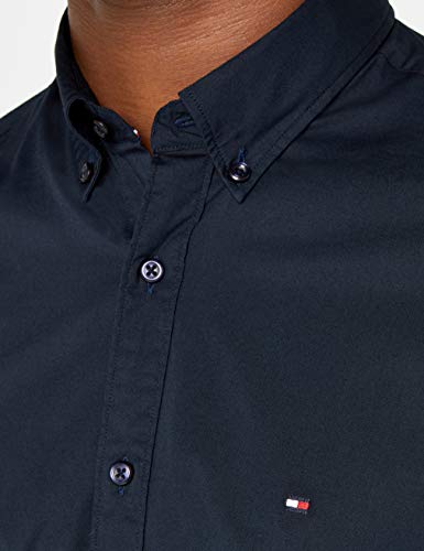 Tommy Hilfiger Core Stretch Slim Poplin Shirt Camisa, Azul (Sky Captain 403), X-Large para Hombre