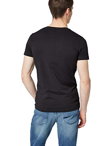 Tommy Hilfiger Core Stretch Slim Vneck tee Camiseta, Negro (Flag Black 083), Small para Hombre