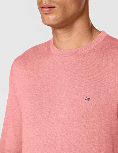 Tommy Hilfiger Organic Cotton Silk Crew Neck Pantalones, Rosa (Pink Grapefruit Heather TY8), Medium para Hombre