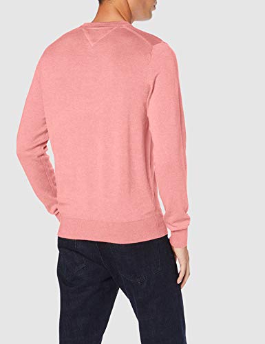 Tommy Hilfiger Organic Cotton Silk Crew Neck Pantalones, Rosa (Pink Grapefruit Heather TY8), Medium para Hombre