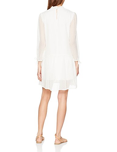 Tommy Hilfiger Ruffle Dobby vestido, Blanco (Snow White 116), Medium para Mujer