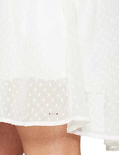 Tommy Hilfiger Ruffle Dobby vestido, Blanco (Snow White 116), Medium para Mujer