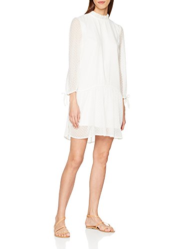 Tommy Hilfiger Ruffle Dobby vestido, Blanco (Snow White 116), Medium para Mujer