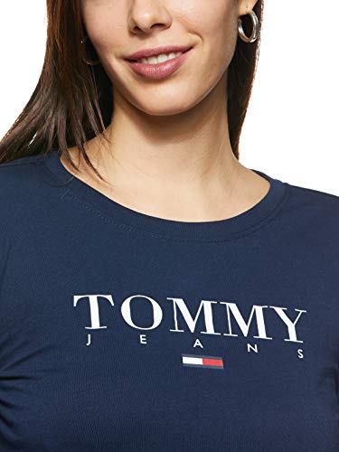 Tommy Hilfiger Tjw Essential Logo Longsleeve Camisa Manga Larga, Azul (Blue Cbk), 32 (Talla del Fabricante: XX-Small) para Mujer