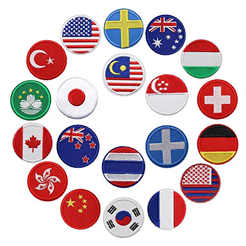 TOMYEER - Juego de 20 parches bordados para ropa de planchado, diseño de rayas