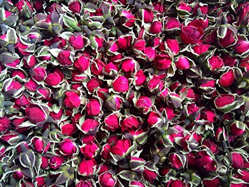 TooGet Fragante Natural Rosa Roja Profunda Capullos Pétalos de Rosa Secado Oro-borde Rosa Flores al Por Mayor, Grado Culinario de la Comida - 115g