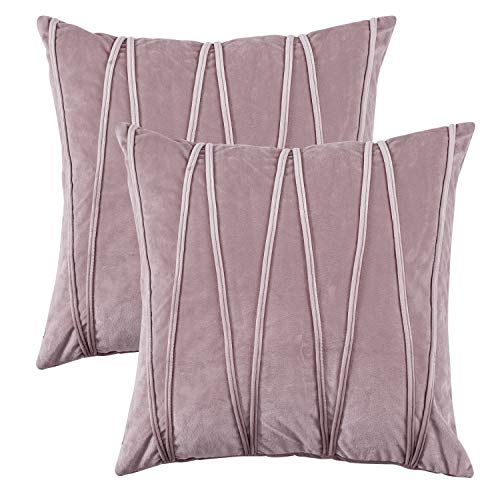 Top Finel Juegos 2 Hogar Cojín Terciopelo Suave Decorativa Almohadas Fundas de Color Sólido para Sala de Estar sofás 50x50cm Violeta