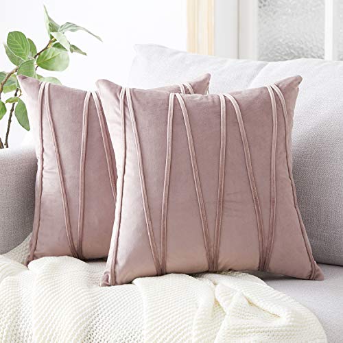 Top Finel Juegos 2 Hogar Cojín Terciopelo Suave Decorativa Almohadas Fundas de Color Sólido para Sala de Estar sofás 50x50cm Violeta