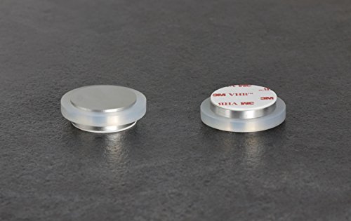 Tope De Puerta Autoadhesivo,De Diseño, Acero Inoxidable,Medidas 35x12, Goma Blanca, Evi Herrajes, I-203/35x12B