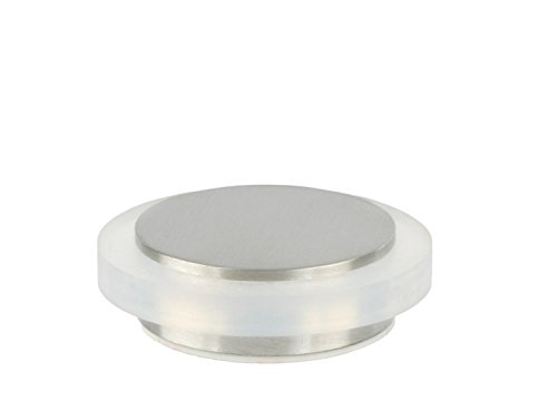 Tope De Puerta Autoadhesivo,De Diseño, Acero Inoxidable,Medidas 35x12, Goma Blanca, Evi Herrajes, I-203/35x12B
