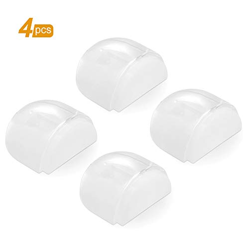 Tope de Puerta para Suelo, HALOVIE Topes para Puertas Transparente Autoadhesivo Protección de Pared y Muebles Decorativo Discreto, 4pcs