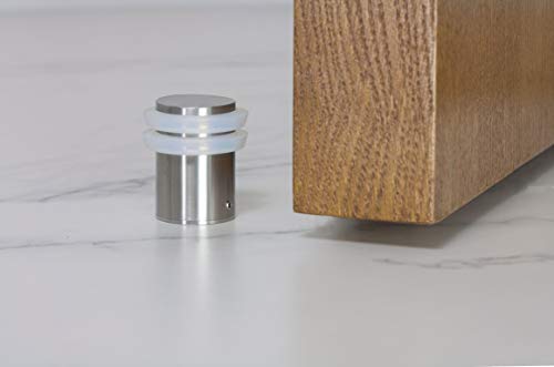 Tope Puerta, Para Puertas Pesadas,35x50mm,Con Base Roscada,de Acero Inoxidable, Goma Blanca, I-206/50-BCB