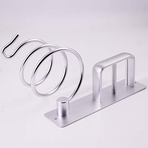 TopHGC Soporte para secador de Pelo, Soporte para secador y Plancha de Pelo de Aluminio, Soporte para secador de Pelo montado en la Pared sin Perforaciones