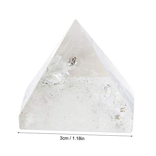 TOPINCN - Pirámide de Cuarzo con Cristal Blanco Natural para curación de energía de Chakras, Equilibrio de Fengshui, decoración del hogar, Regalo de colección