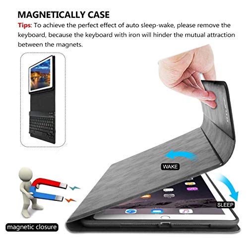 TOPLIFE Funda Teclado iPad 9.7, Funda iPad con Teclado 7 Colores Retroiluminado Español y Teclado Bluetooth Inalámbrico Incorporado para iPad 2018(6th Gen)/iPad 2017/iPad Pro 9.7/iPad Air 2/1 (Negro)