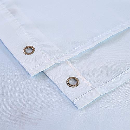 Topmail Cortinas de Ducha en Poliéster Impermeable Antimoho con 12 Ganchos, Cortina para Baño Bañera Diente de León Azul Blanco 180x180cm