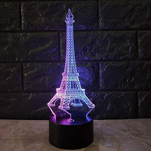 Torre de varios colores, luz visual nocturna en 3D, lámpara LED táctil de siete colores para niños, adornos navideños, lámpara de mesa para niños lindos