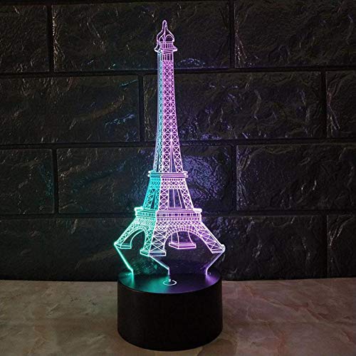Torre de varios colores, luz visual nocturna en 3D, lámpara LED táctil de siete colores para niños, adornos navideños, lámpara de mesa para niños lindos