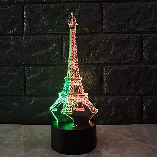 Torre de varios colores, luz visual nocturna en 3D, lámpara LED táctil de siete colores para niños, adornos navideños, lámpara de mesa para niños lindos
