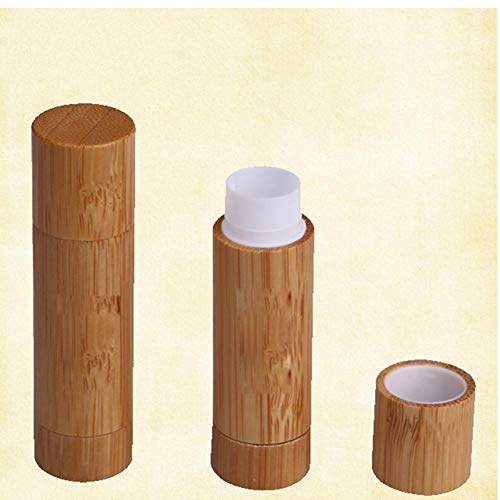 TOSSPER 1pc 5 g de bambú vacío Tubo de Labios lápiz de Labios Bruto de Bricolaje de contenedores Crema de Cacao Tubos de bambú del lápiz Labial del Tubo