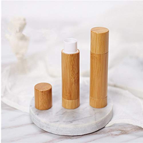 TOSSPER 1pc 5 g de bambú vacío Tubo de Labios lápiz de Labios Bruto de Bricolaje de contenedores Crema de Cacao Tubos de bambú del lápiz Labial del Tubo