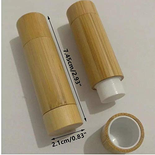 TOSSPER 1pc 5 g de bambú vacío Tubo de Labios lápiz de Labios Bruto de Bricolaje de contenedores Crema de Cacao Tubos de bambú del lápiz Labial del Tubo