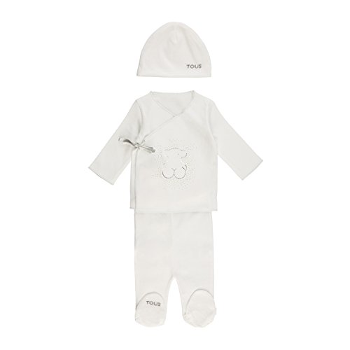 Tous Baby Crown-802 Conjuntos de Pijama, Blanco (Blanco 00001), 50 (Tamaño del Fabricante:1M) (Pack de 3) Unisex bebé
