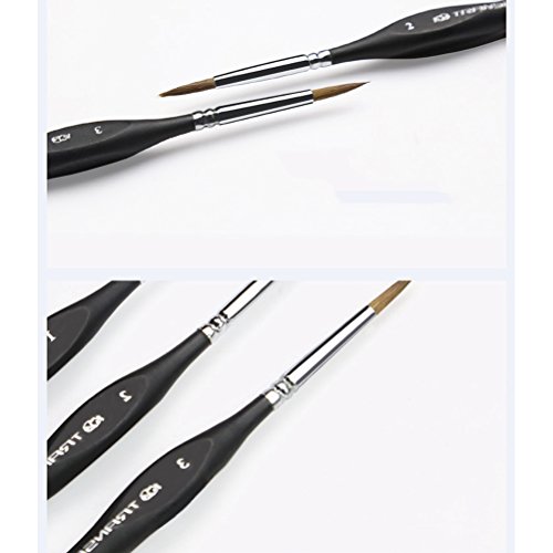 TOYMYTOY 6pcs pinceles de pelo de la comadreja detalle fino conjunto de cepillo de pintura Fine Tip Art pincel de pintura para detallar dibujo de la pintura