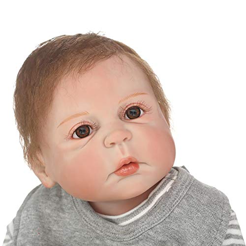TOYSBBS Muñecas Bebé Reborn 22 Pulgadas 55 cm Realista Renacer Bebé la Muñeca Cuerpo Entero de Silicona de Vinilo Recién Nacido Hecho a Mano Niño Magnético Juguete (Certificación EN71)