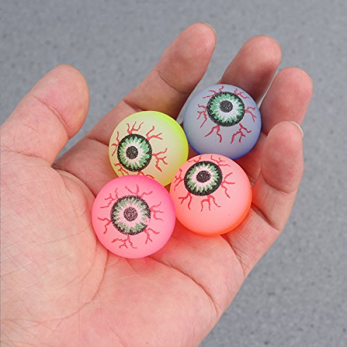 Toyvian 10pcs Halloween Eyeballs, Glow in the Dark, 32mm Scary Bouncy Balls (Color aleatorio)