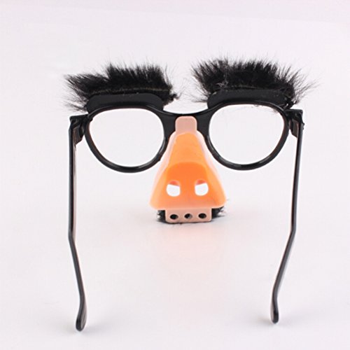 Toyvian Gafas de Disfraz - Prop de Gafas de Bigote clásico, Gafas de Nariz borrosa con ceja, Herramienta de Broma de Halloween