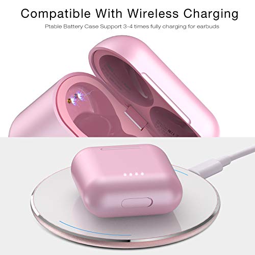 TOZO T6 Auriculares Bluetooth 5.0 Auriculares Inalámbricos Control Táctil con Estuche de Carga y micrófono Integrado, Sonido Premium con Graves Profundos para Correr y Hacer Deporte Oro Rosa